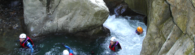 canyoning, sortie de groupe